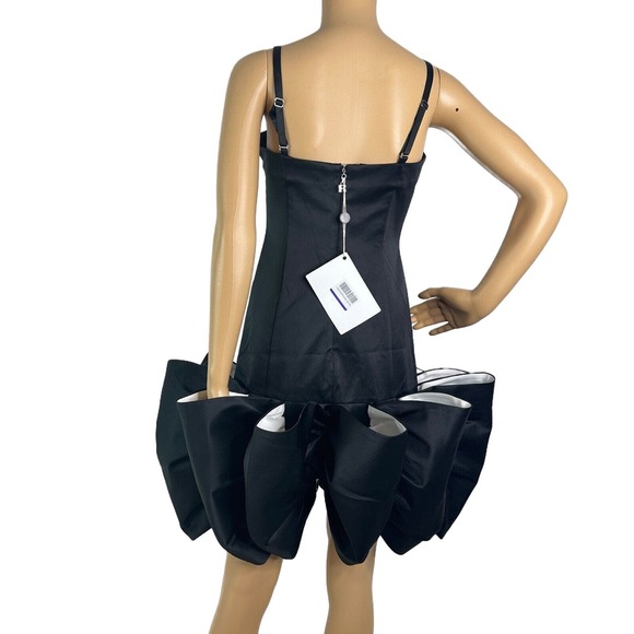 ROTATE BIRGER CHRISTENSEN Black White Ruffled Cocktail Dress Size 6 - Picture 6 of 10